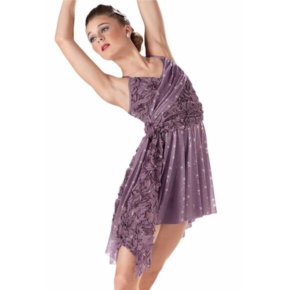 Weissman Other - Dance Costume Large Adult Purple Weissman 6918 Lyrical Contemporary Glitter